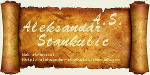 Aleksandar Stankulić vizit kartica